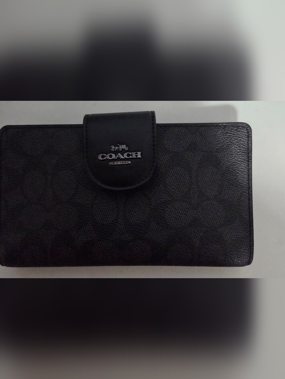 COACH Black Signature Leather Wallet